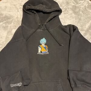 Primitive Dragon Ball Super Goku Hoodie Black Size M Anime Skate Streetwear